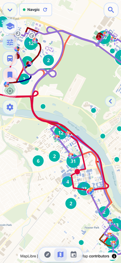 Live shuttle tracking on the map at Stony Brook