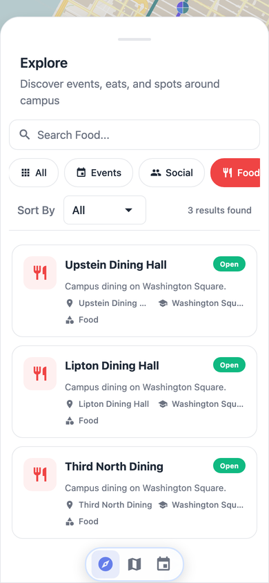 NYU Explore Food results on Navgic